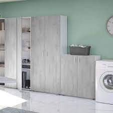 Yelum Grey & White Wall Cupboard - Wide Storage