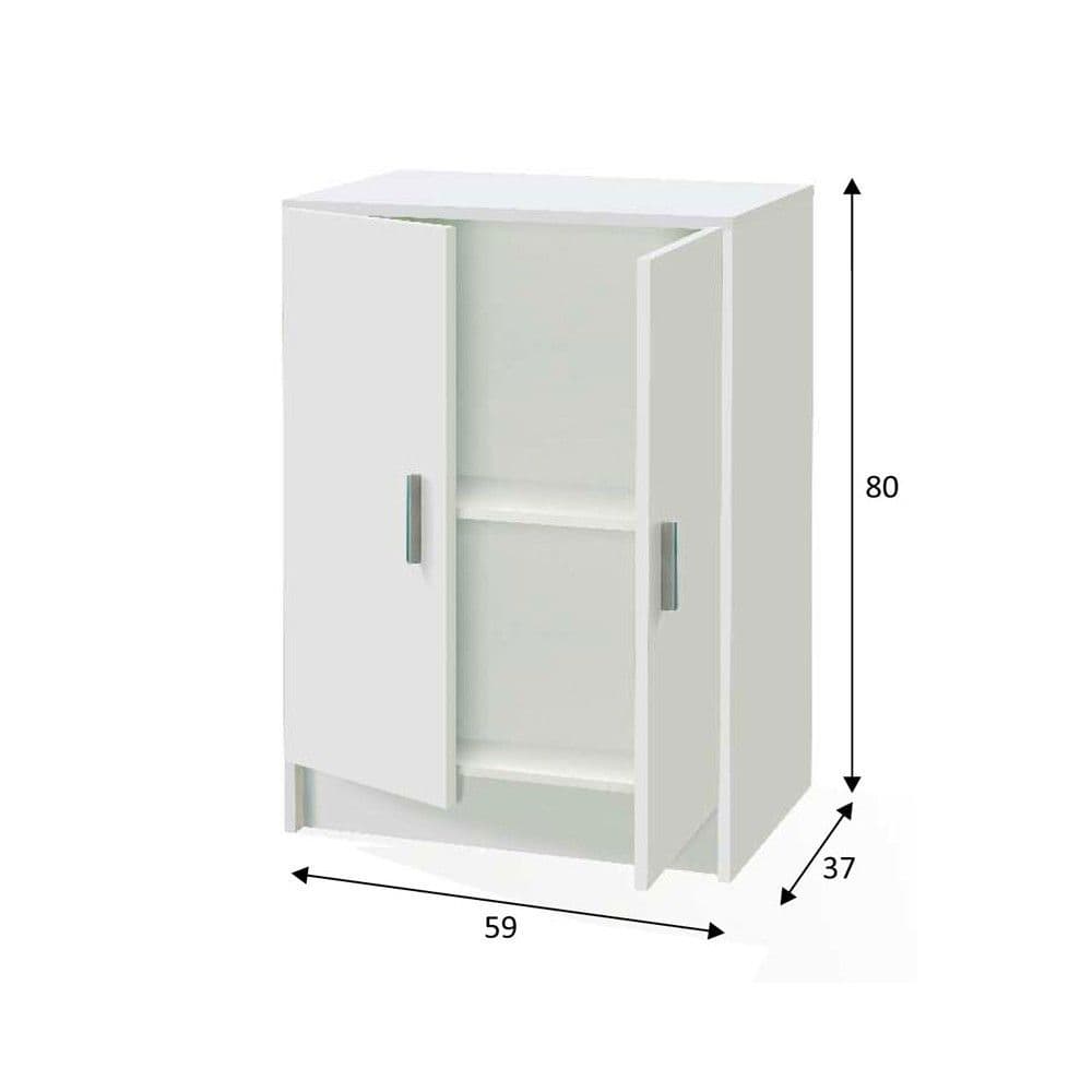 Norin White Storage Cupboard - 2-Door Universal