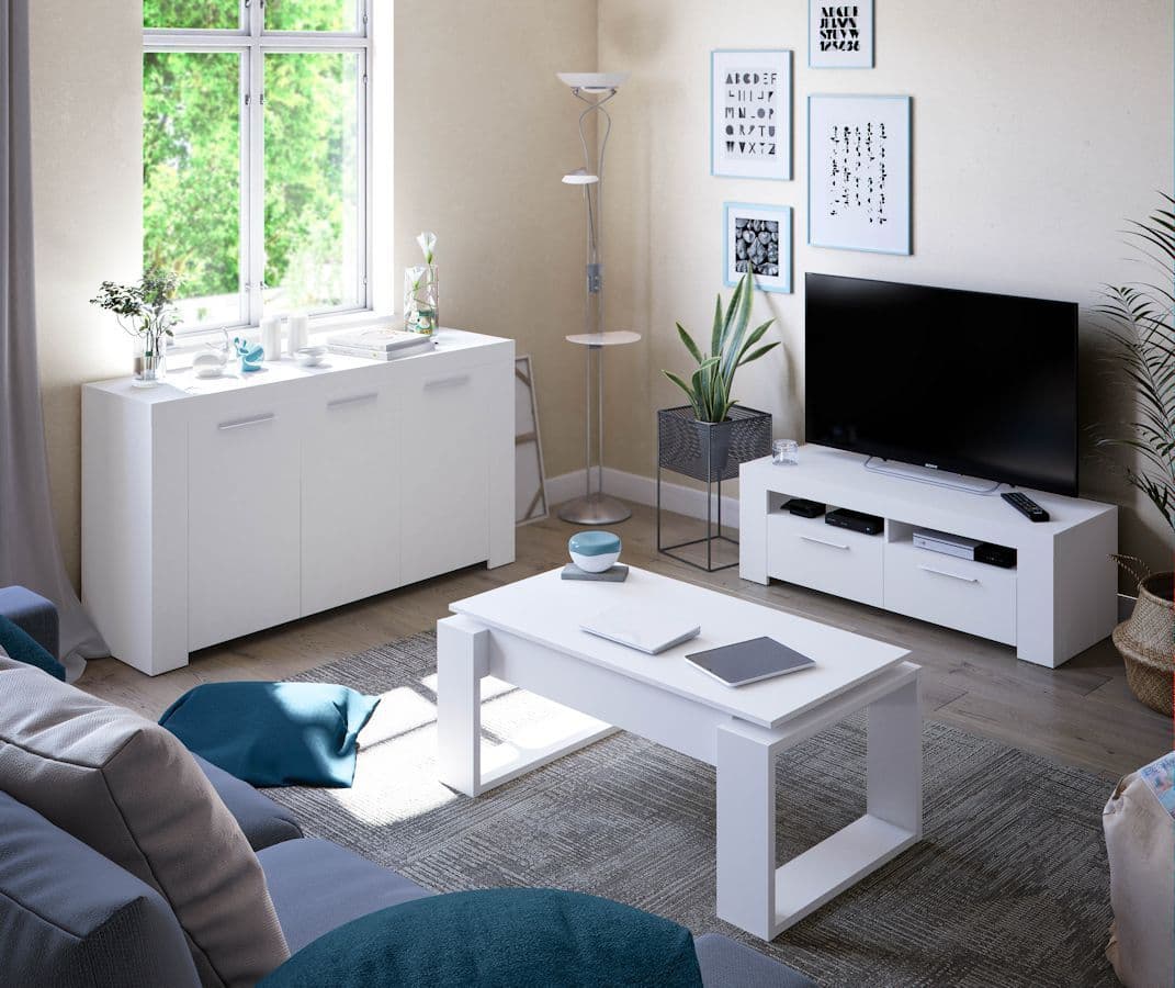 Belum White Coffee Table - Lift-Up Storage