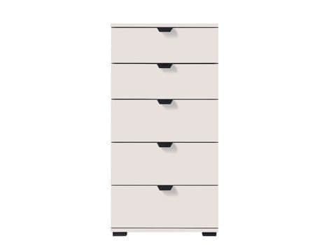 Torel White 5-Drawer Chest - Narrow