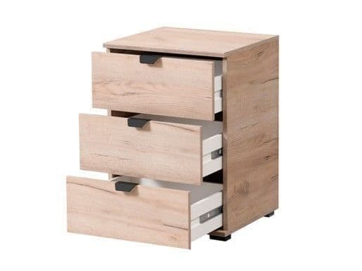 Voreo Oak Bedside Table - 3 Drawer