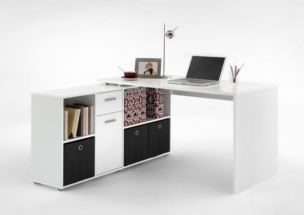 Elor White Corner Desk - Flexible Office