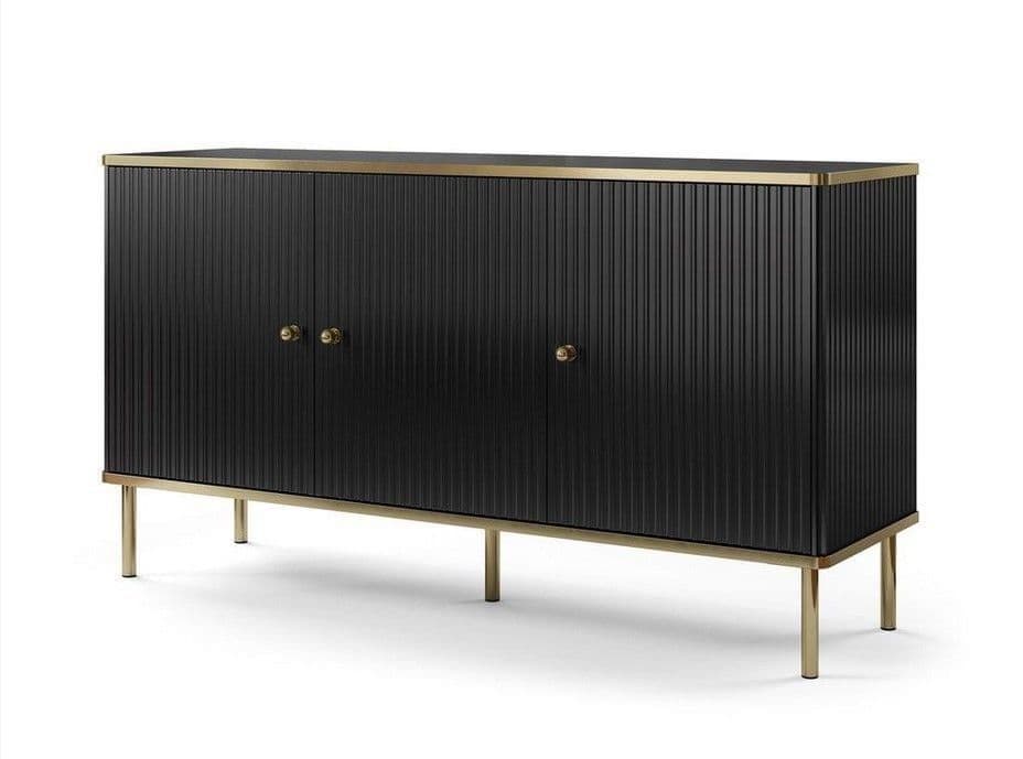 Daran Black & Gold Sideboard - 3 Door