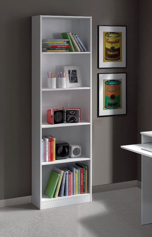 Helis White Gloss Bookcase - Modern