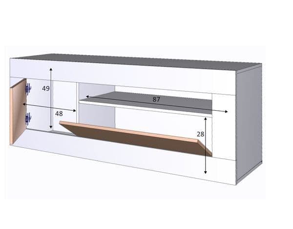 Belil White & Wood TV Unit - Modern