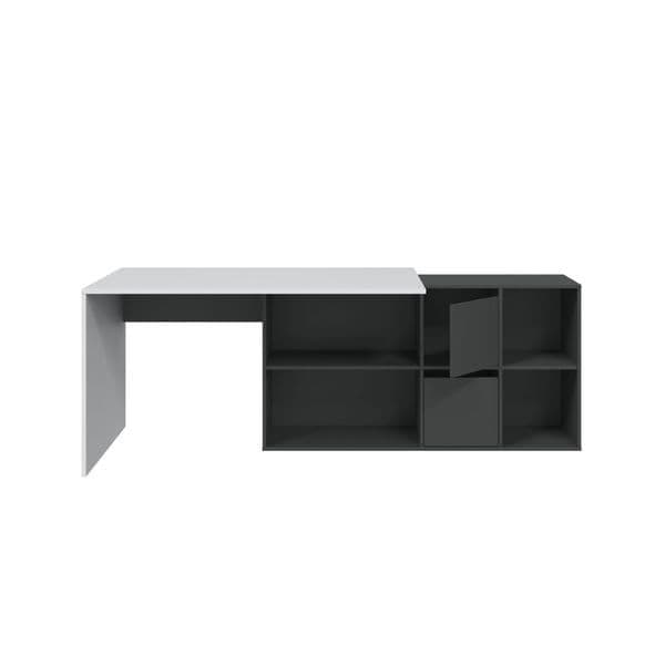 Ralir White & Grey Corner Desk - Reversible