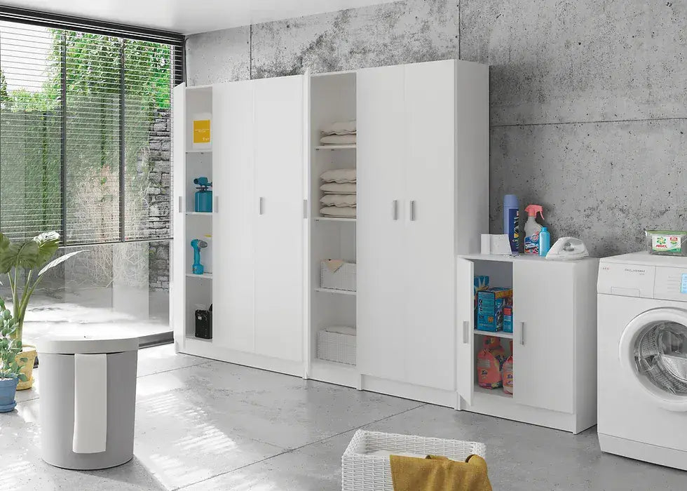 Alir White Narrow Cupboard - Multi-Purpose