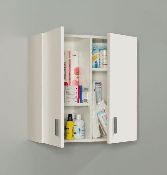 Ilir White Wall Cupboard - Multi-Purpose