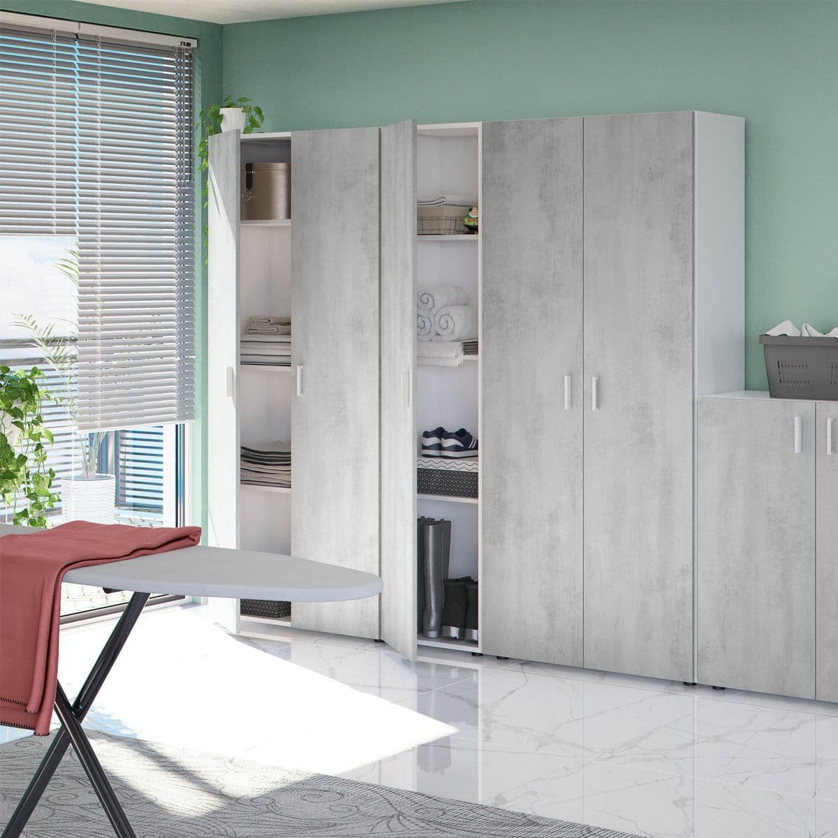 Torin Grey & White Utility Cupboard - Narrow