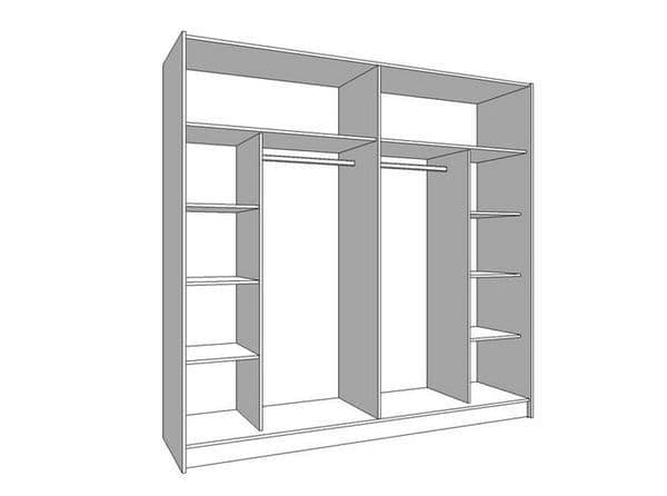 Garan Grey Sliding Wardrobe - Mirrored, 220cm