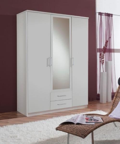 Quinal White 3-Door Wardrobe - 2 Drawer