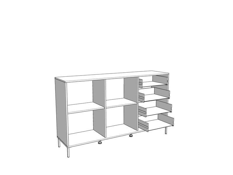 Fenon Oak & Black Sideboard - Modern