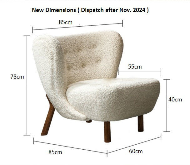 Lilla Petra Lounge Chair, Short Hair, Boucle