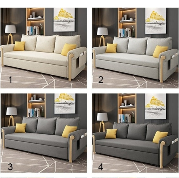 Braylene Two Seater Sofa Bed, Linen