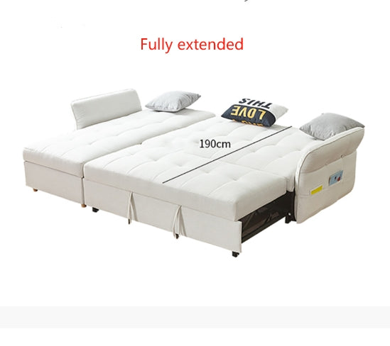 SB162 Three Seater Corner Sofa Bed, White
