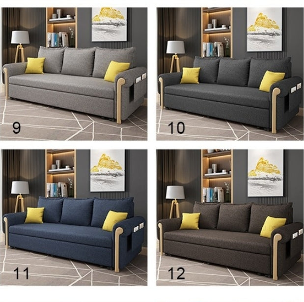 Braylene Two Seater Sofa Bed, Linen