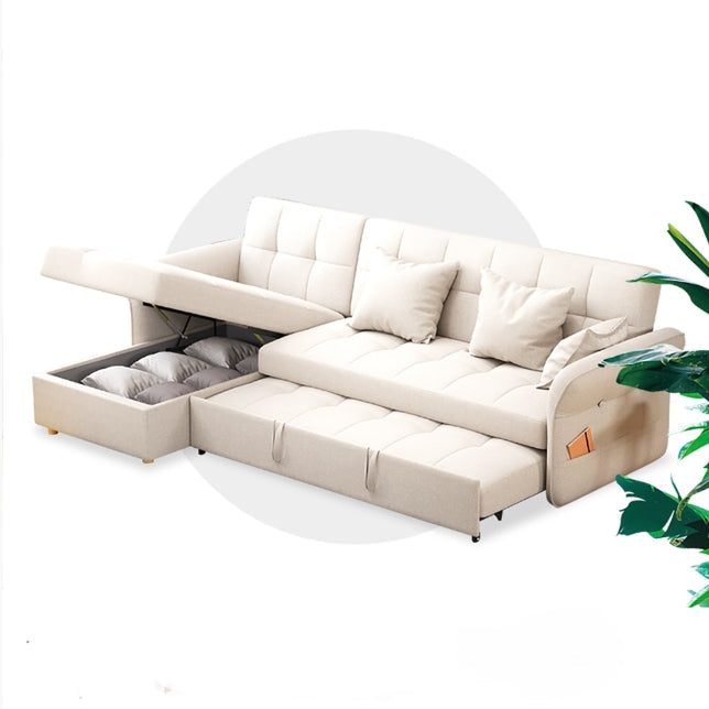 SB162 Three Seater Corner Sofa Bed, White