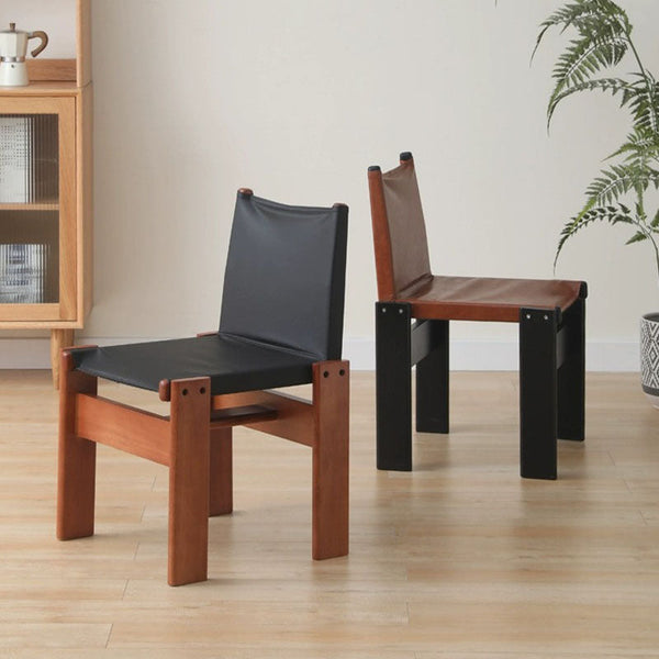 Lynette Dining Chair, PU Leather, Solid Wood-Weilai Concept