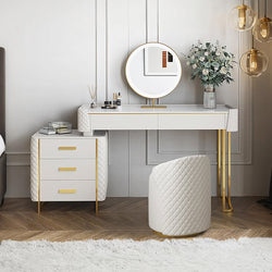 Duran Dressing Table With LED Mirror, Cream
