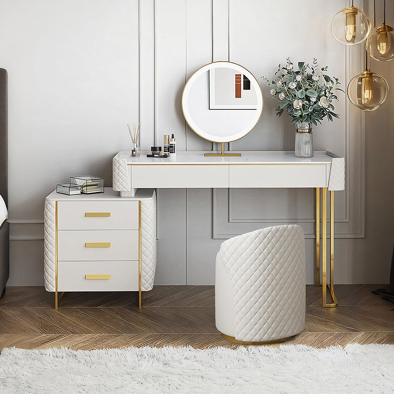 Duran Dressing Table With LED Mirror, Cream