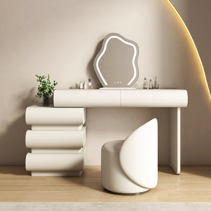 Penelope Dressing Table And Stool, With LED Mirror, Cream