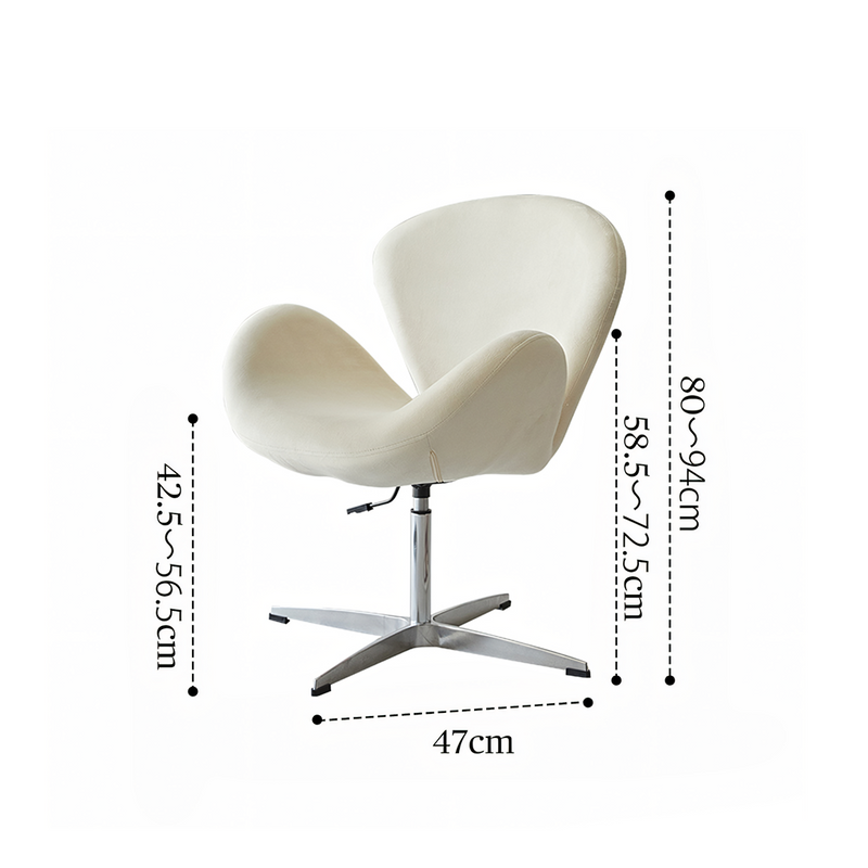 Tane Swivel Office Chair, Cream Flannelette