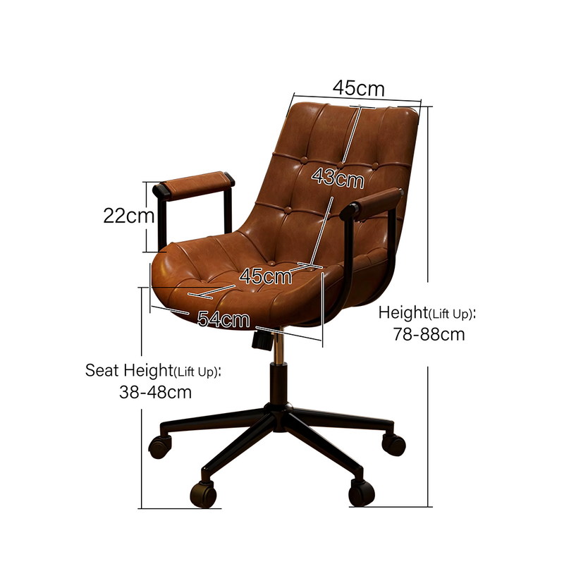 Brown Leather Office Chair With Recliner, Swivel | Modern Starship
