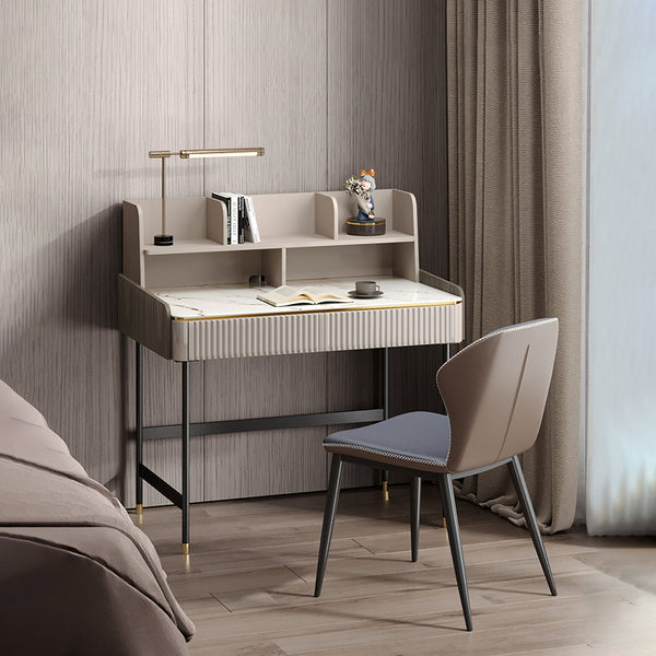 Mateo Office Desk With Drawers, With Shelves