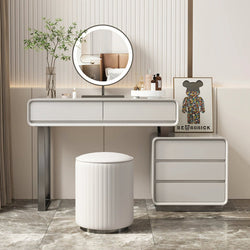 Dobson Dressing Table With LED Mirror, Cream Grey