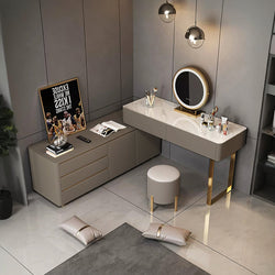Dempsey Dressing Table With Sideboard, Extendable, Corner Dressing Table