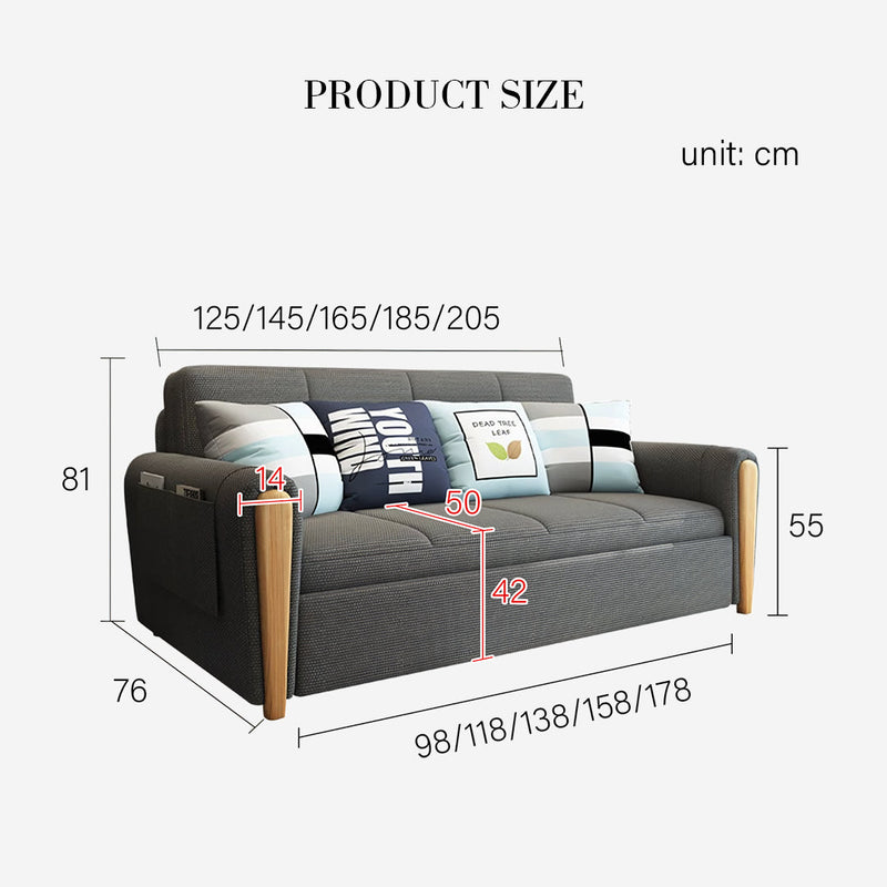 Mavis Two Seater Sofa Bed, Dark Grey