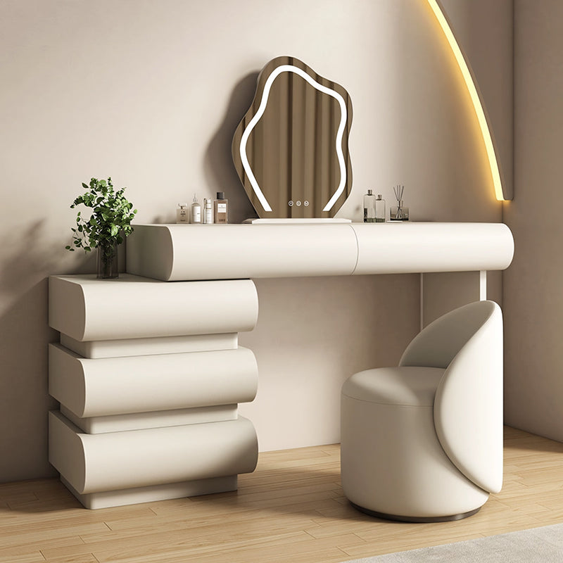 Penelope Dressing Table And Stool, With LED Mirror, Cream