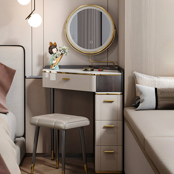 Amigo Small Corner Dressing Table, Slimline Dressing Table, With LED Mirror