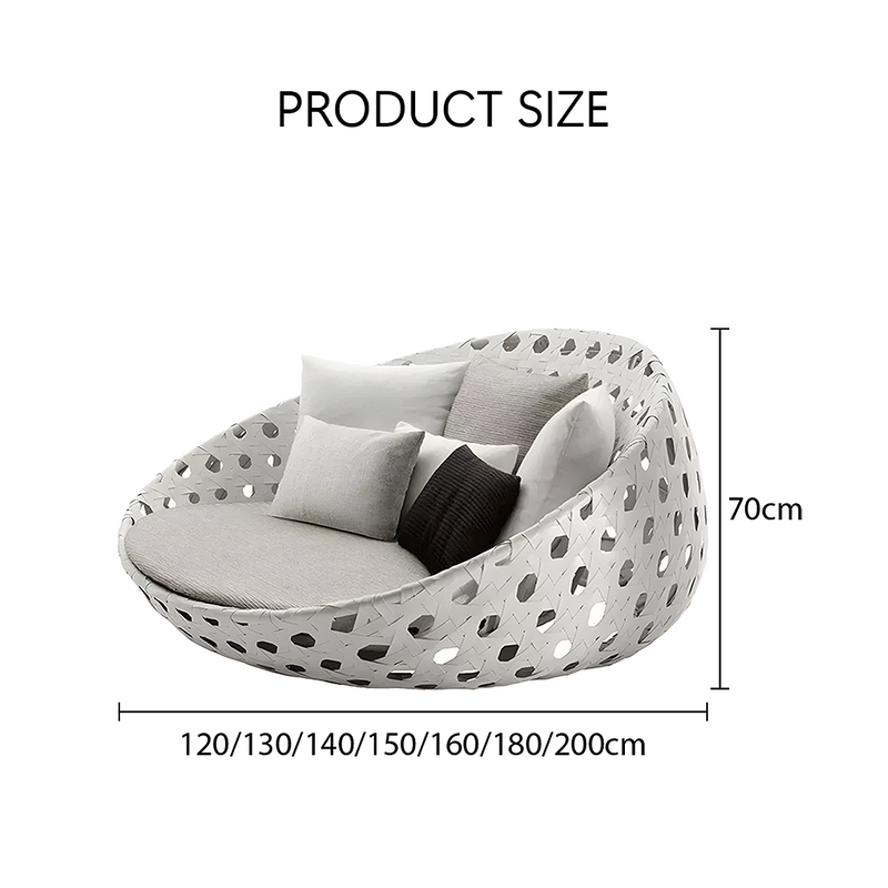 Elysia Rattan Round Outdoor Daybed-Weilai Concept