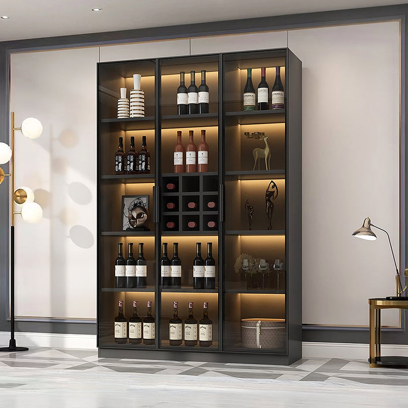 Hampshire I Wine Cabinet, Wine Storage With Glass Doors & Lights