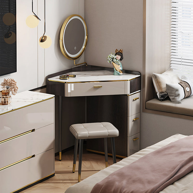 Amigo Small Corner Dressing Table, Slimline Dressing Table, With LED Mirror