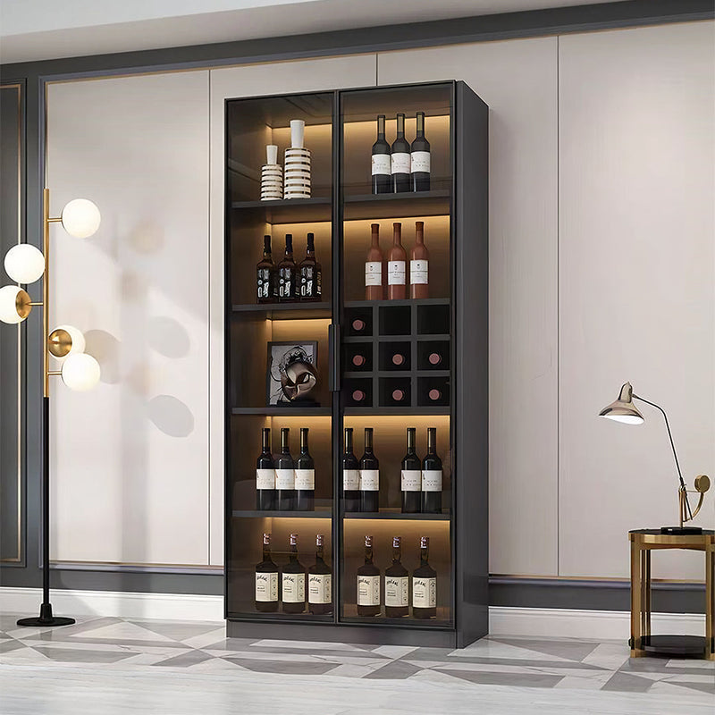 Hampshire I Wine Cabinet, Wine Storage With Glass Doors & Lights