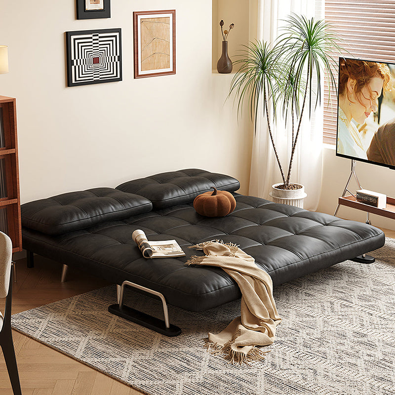 Riley Single Sofa Bed, Two Seater Sofa Bed, Black Leather