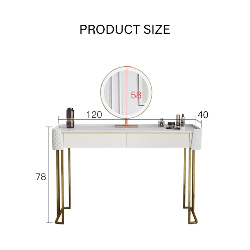 Duran Dressing Table With LED Mirror, Cream
