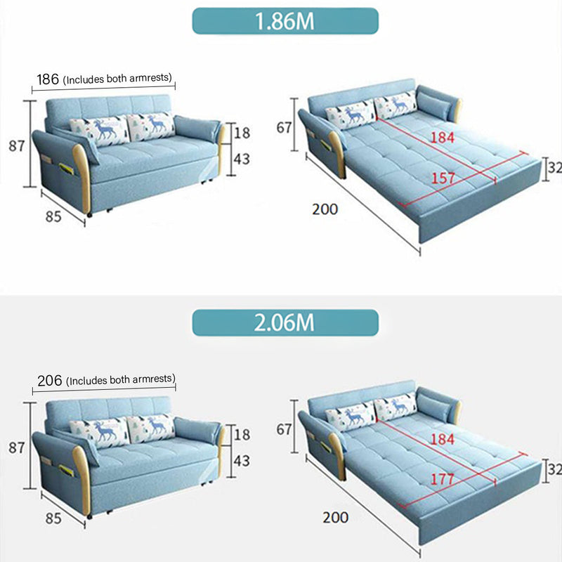 SB152 Two Seater Sofa Bed, Blue
