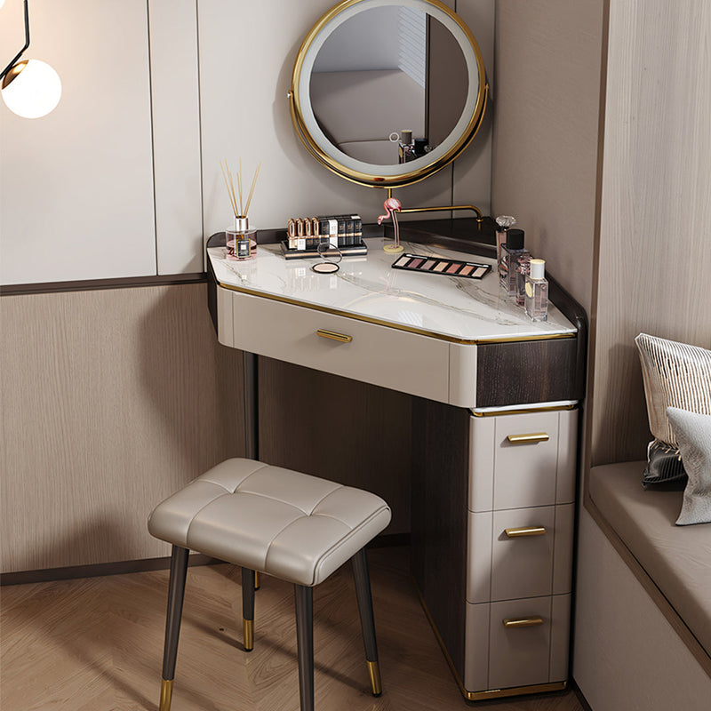 Amigo Small Corner Dressing Table, Slimline Dressing Table, With LED Mirror