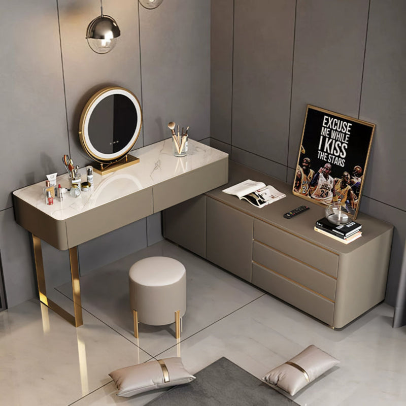 Dempsey Dressing Table With Sideboard, Extendable, Corner Dressing Table