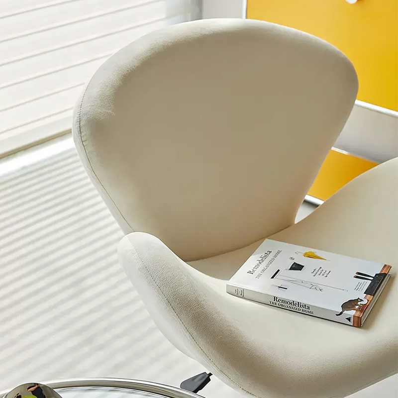 Tane Swivel Office Chair, Cream Flannelette