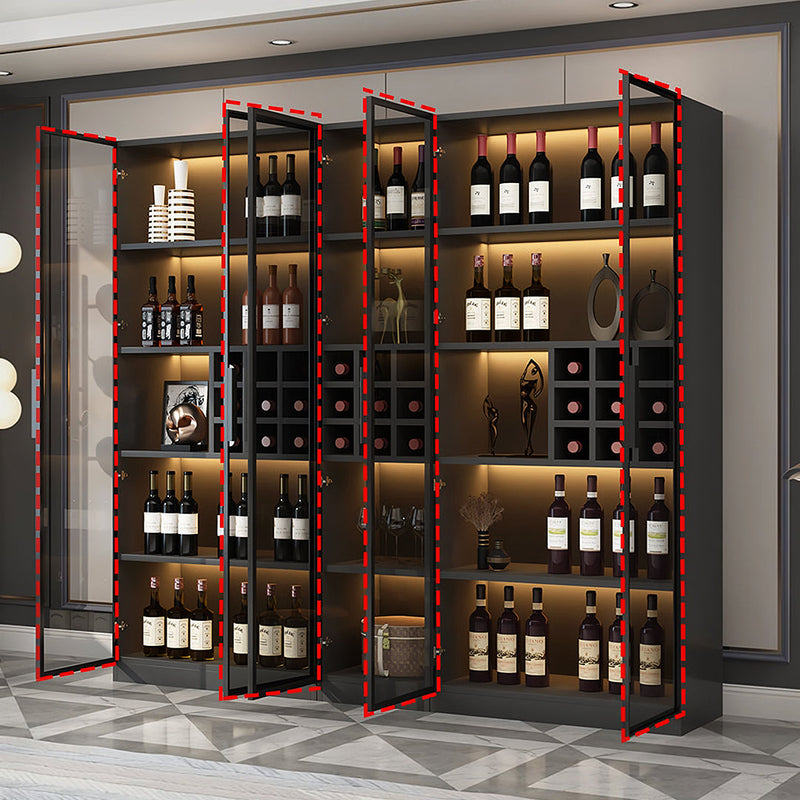 Hampshire I Wine Cabinet, Wine Storage With Glass Doors & Lights