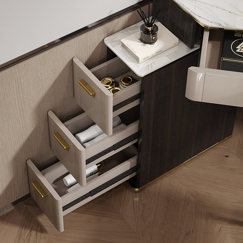 Amigo Small Corner Dressing Table, Slimline Dressing Table, With LED Mirror