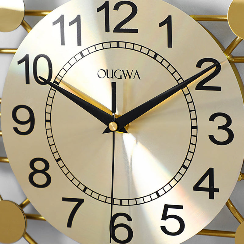 Cohen Art Deco Gold Wall Clock, Silent Clock, Horizontal Or Vertical