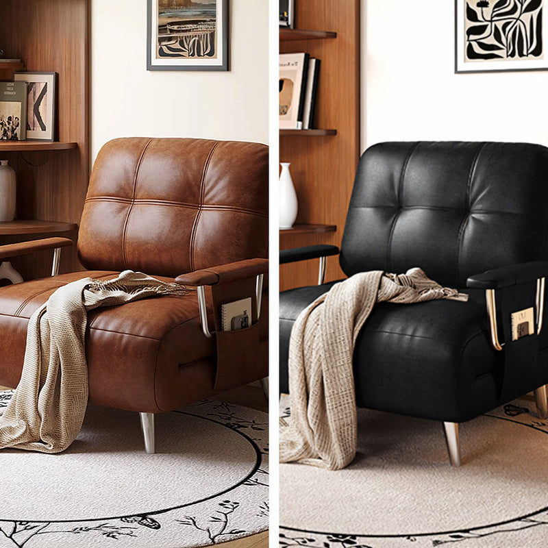 Riley Single Sofa Bed, Two Seater Sofa Bed, Black Leather