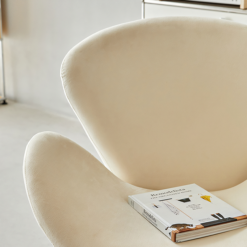 Tane Swivel Office Chair, Cream Flannelette