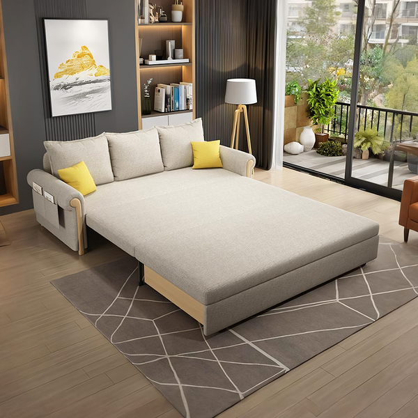 Braylene Two Seater Sofa Bed, Linen