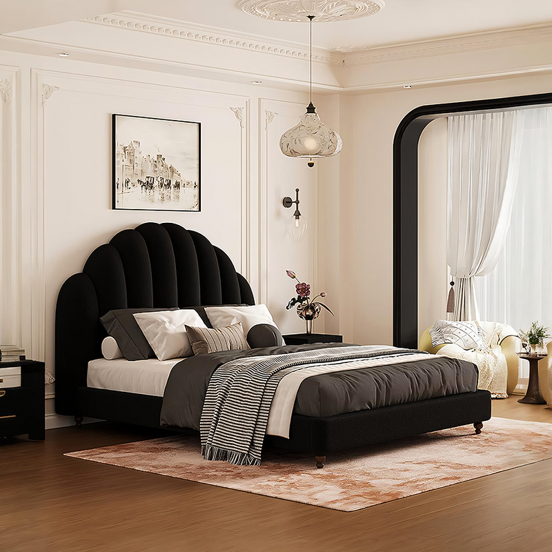 Cassian Small Double Bed, King Size Bed, Flannelette